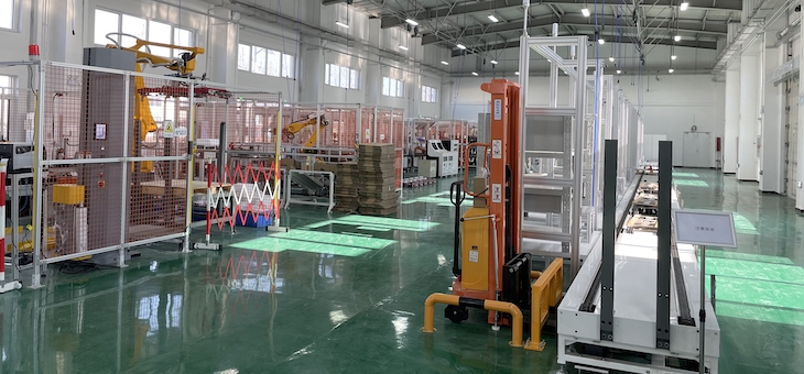 Intelligent production line for AC vehicle charging posts