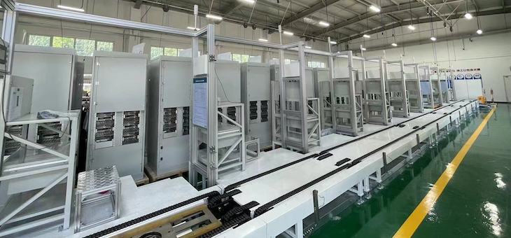 Intelligent production line for DC vehicle charging posts