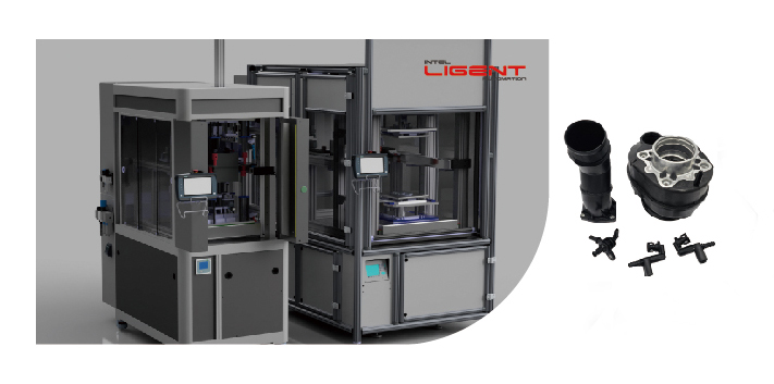 Automotive air spring multi chamber and thermal management valve pipeline hot gas welding equipment